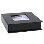 Box für USB-Sticks aus Lederimitat schwarz und weiß