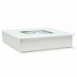 Box für USB-Sticks aus Lederimitat schwarz und weiß