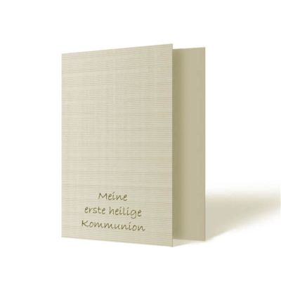 Umschlag für Leporellos, Druck Meine erste heilige Kommunion Strukturkarton creme, 13x18 cm
