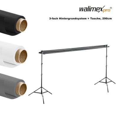 Walimex pro 3-fach Hintergrundsystem+Tasche, 290cm