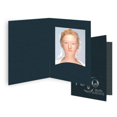 Daiber Passbildmappe PROFI-LINE (100 Stück), Leinen schwarz Passbildformate bis 4,5 x 6 cm