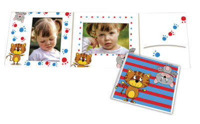 Bildmappe für Schul- und Kindergartenfotos 25 Stck. Katze/Fledermaus